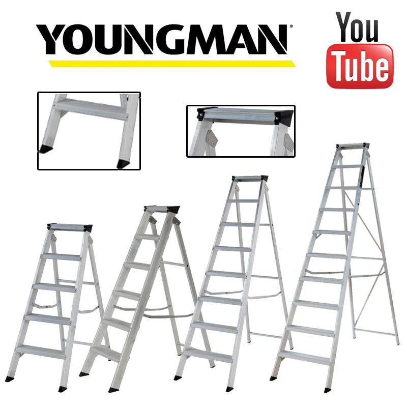 12 Step Industrial Builders Swingback Step Ladder/Ladders