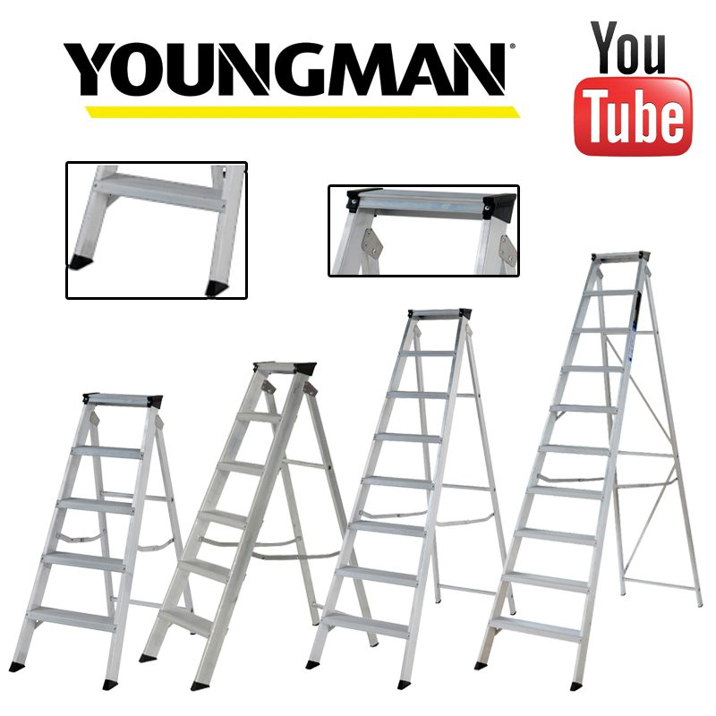 Youngman Class 1 Builders Swingback Step Ladders